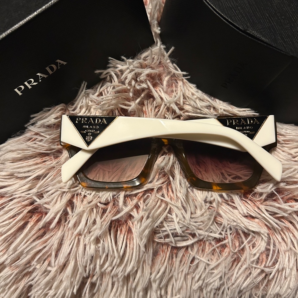 Prada Women's Brown and Yellow Sunglasses - Picture 5 of 5